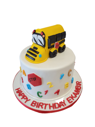 EKAMBIR SCHOOL BUS FONDANT CAKE