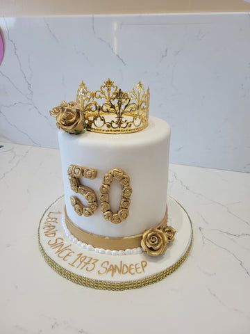 SANDEEP 50TH BIRTHDAY FONDANT CAKE
