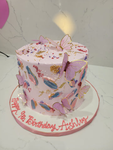 ASHLEY PINK BUTTERFLY CAKE