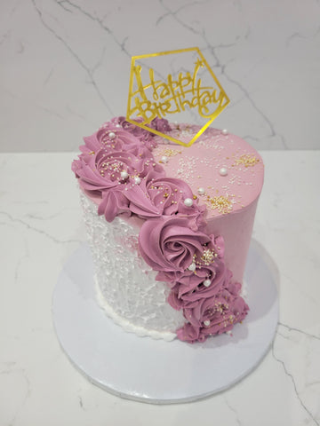 MAUVE FLORAL CAKE