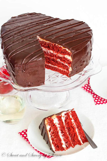 Choco Red Velvet Heart Shape Cake