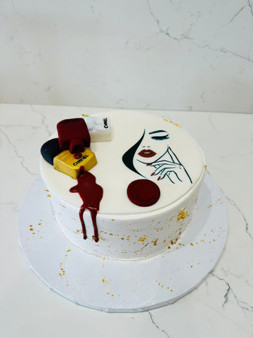 MAKEUP LADY FACE CREAM CAKE