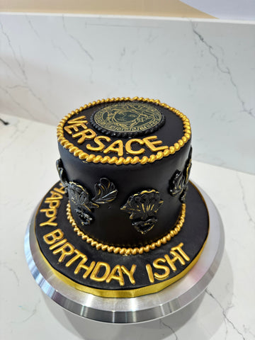 VERSACE BLACK & GOLD FONDANT CAKE