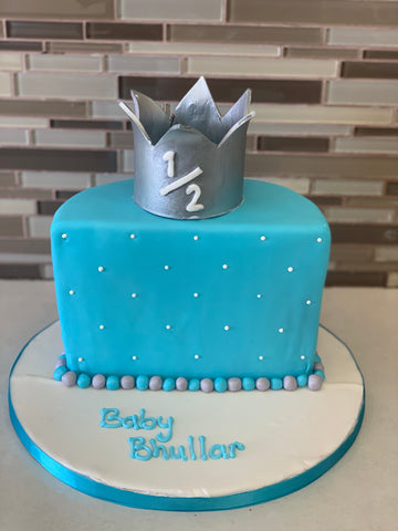 CROWN HALF BIRTHDAY FONDANT CAKE