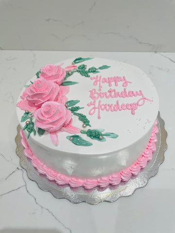 PINK ROSES CREAM CAKE