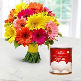 Sunshine Blooms With Rasgulla
