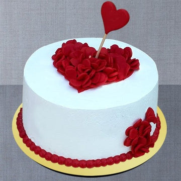 White Red Romantic Theme Cake