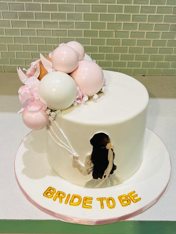 BRIDE TO BE BALLOON FONDANT CAKE