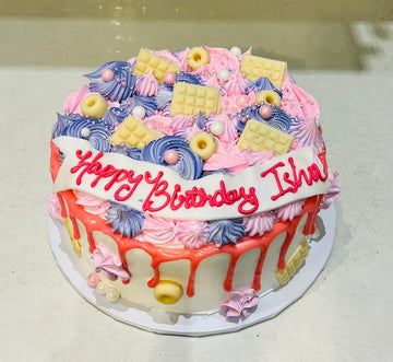 ISHA PINK DRIPPING BIRTHDAY CAKE