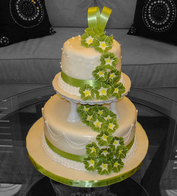 Moring Glory Flowers Wedding Cake