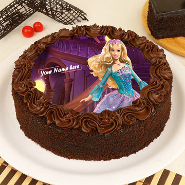 Chocolaty Barbie Princess Photo Cake