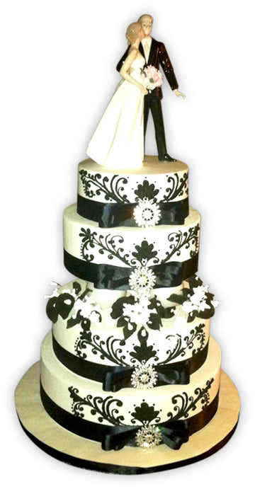 Yana Black and White Wedding Cake