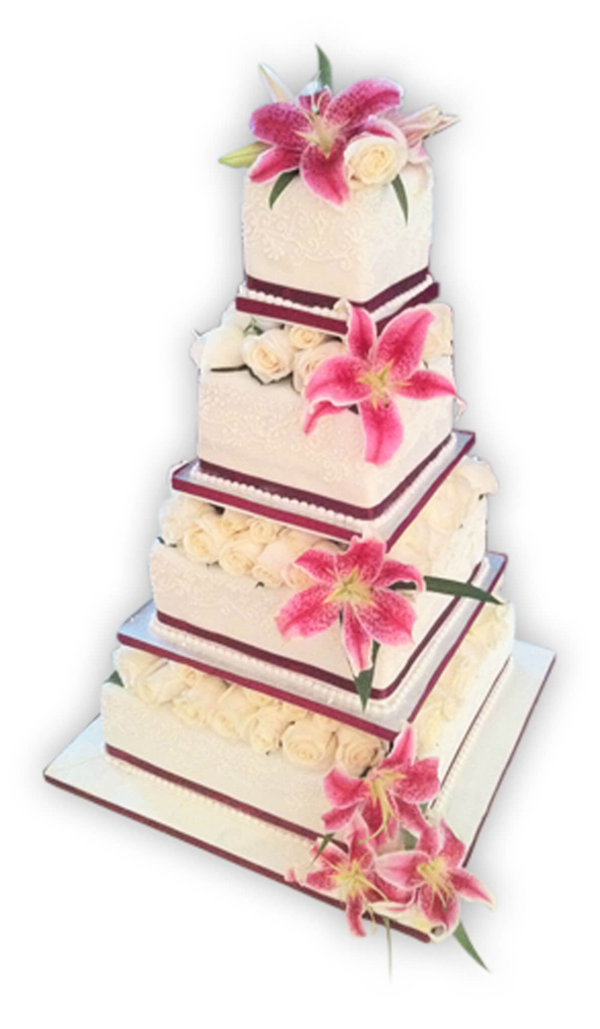 Barb Flowers Wedding Cake