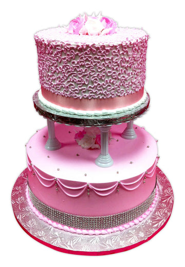 Pink & White Wedding Cake