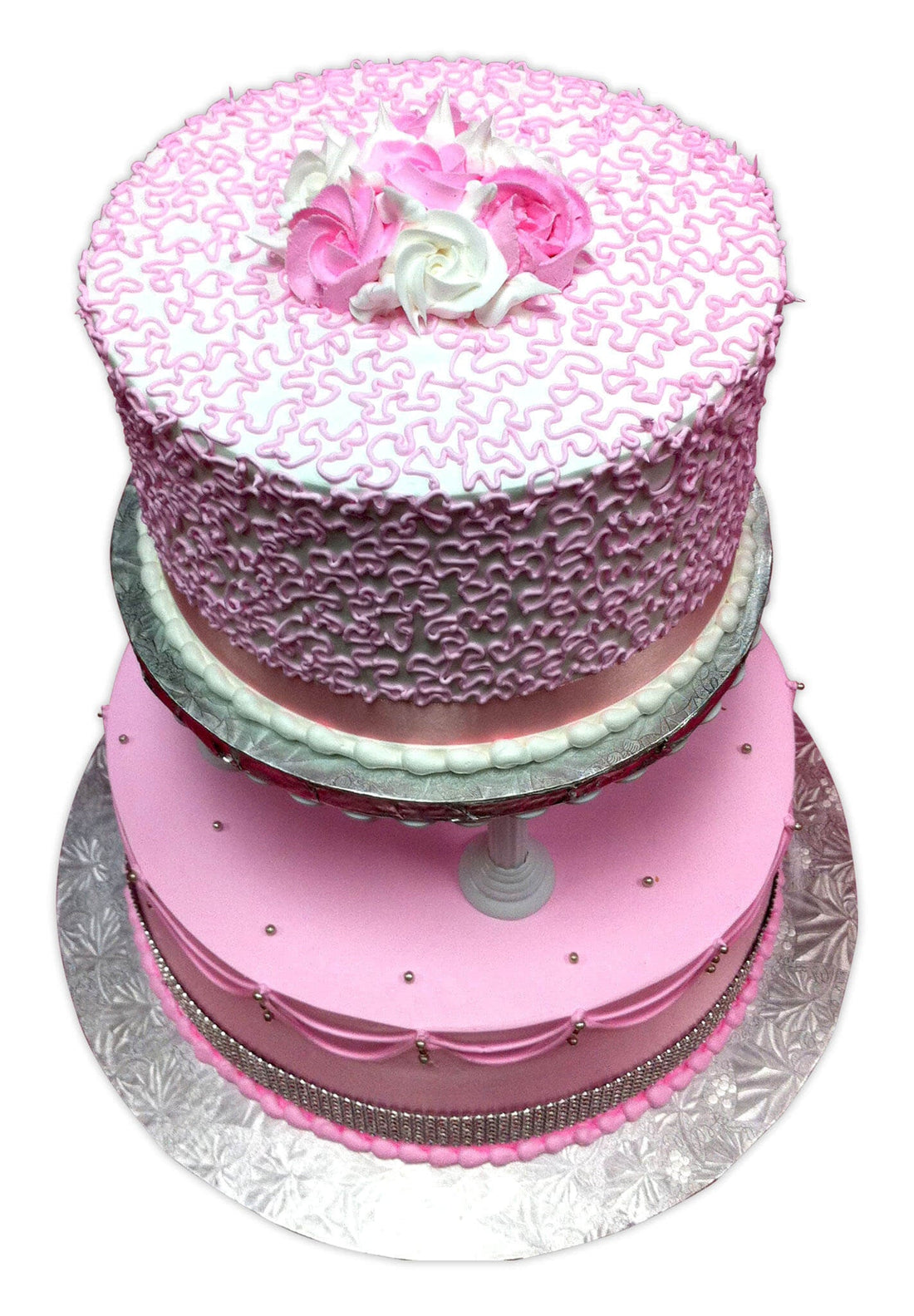 Pink & White Wedding Cake