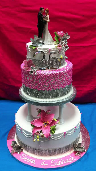 Silver Anniversary Tiered Cake