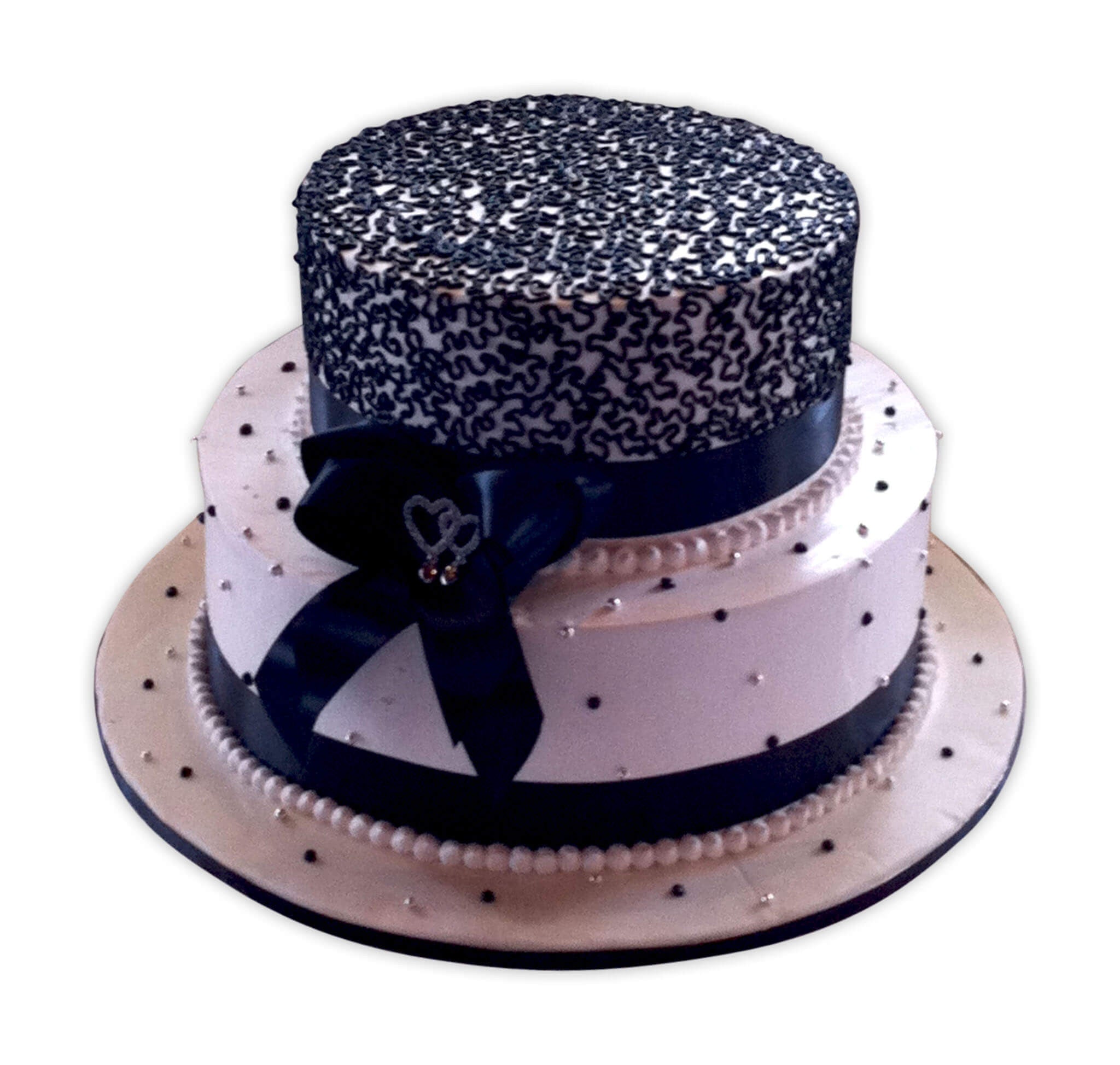 Jennie Black and White Wedding Cake