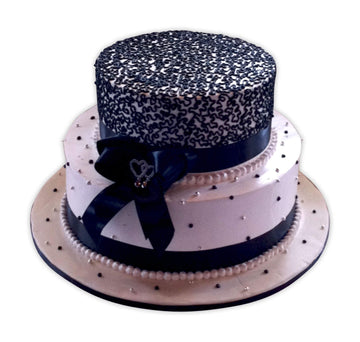 Jennie Black and White Wedding Cake