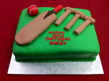 Green Cricket Cake