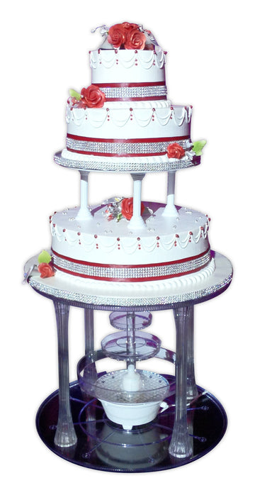 Red Fountain Stand Wedding Cake