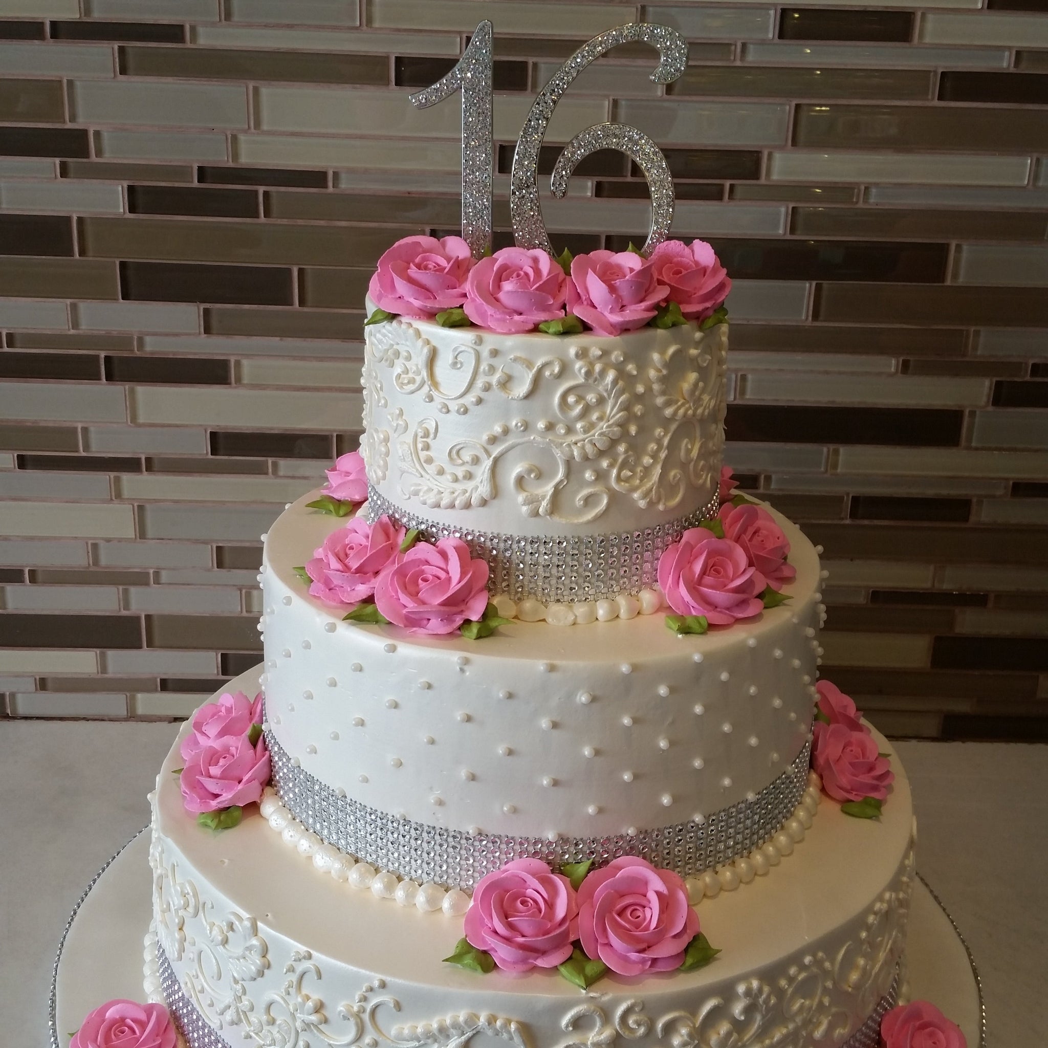 Ivory Henna Wedding Cake