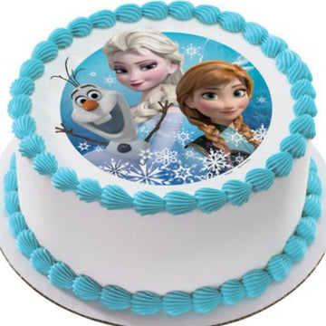 Frozen Elsa, Anna And Olaf Photo Cake