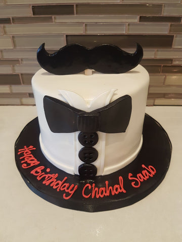 Chahal Moustache Fondant Cake