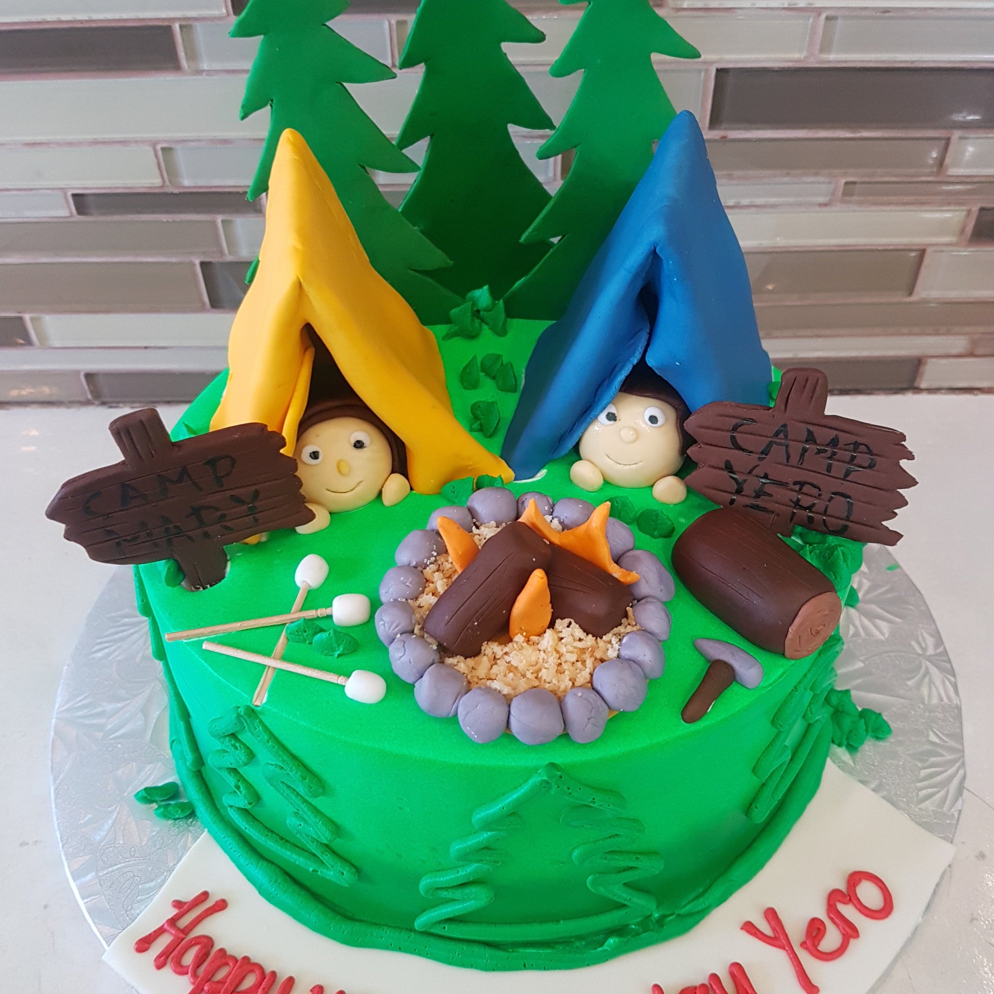CAMPING BIRTHDAY CAKE
