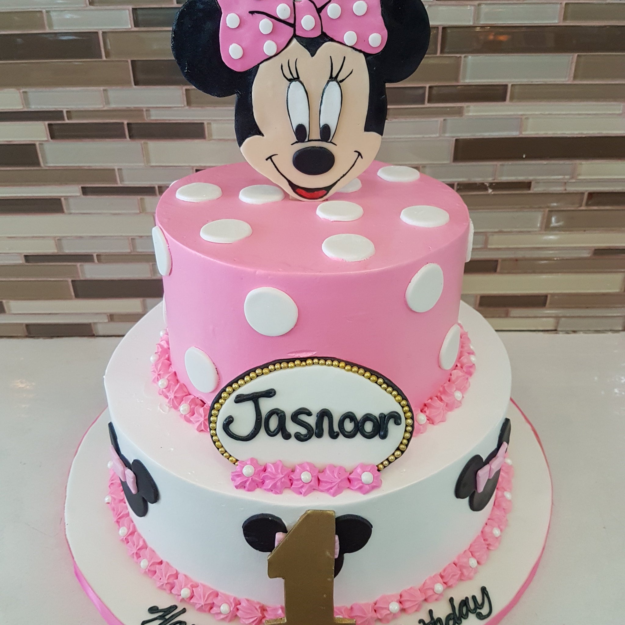 Jasnoor Minnie Mouse Birthday Cake