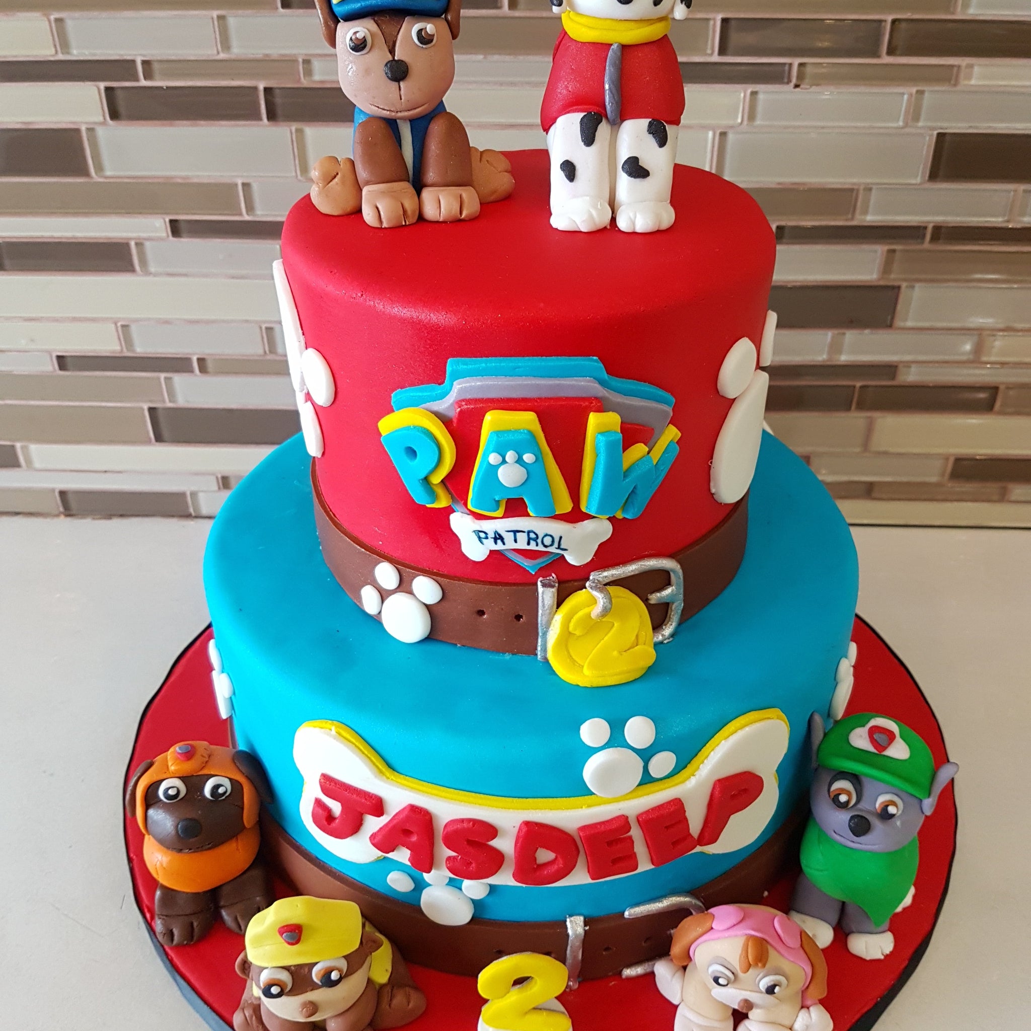 jasdeep paw patrol Fondant Cake
