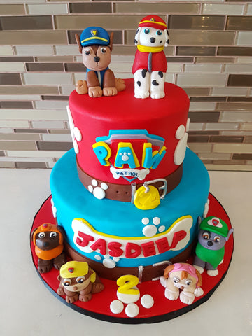 jasdeep paw patrol Fondant Cake