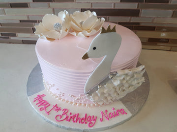 Swan first Birthday cake