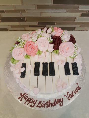 Piano flower Birthday cake