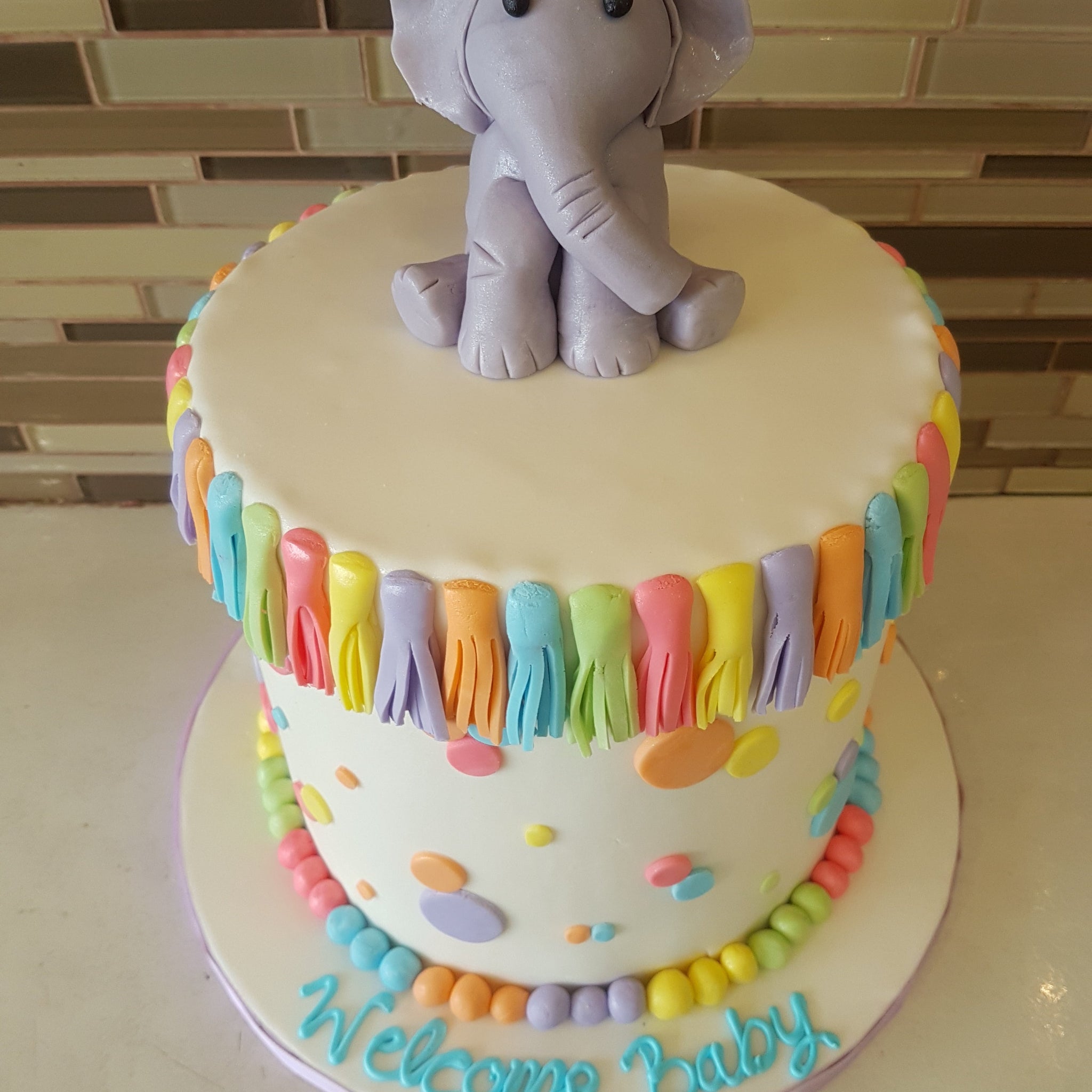Elephant Baby Shower Cake