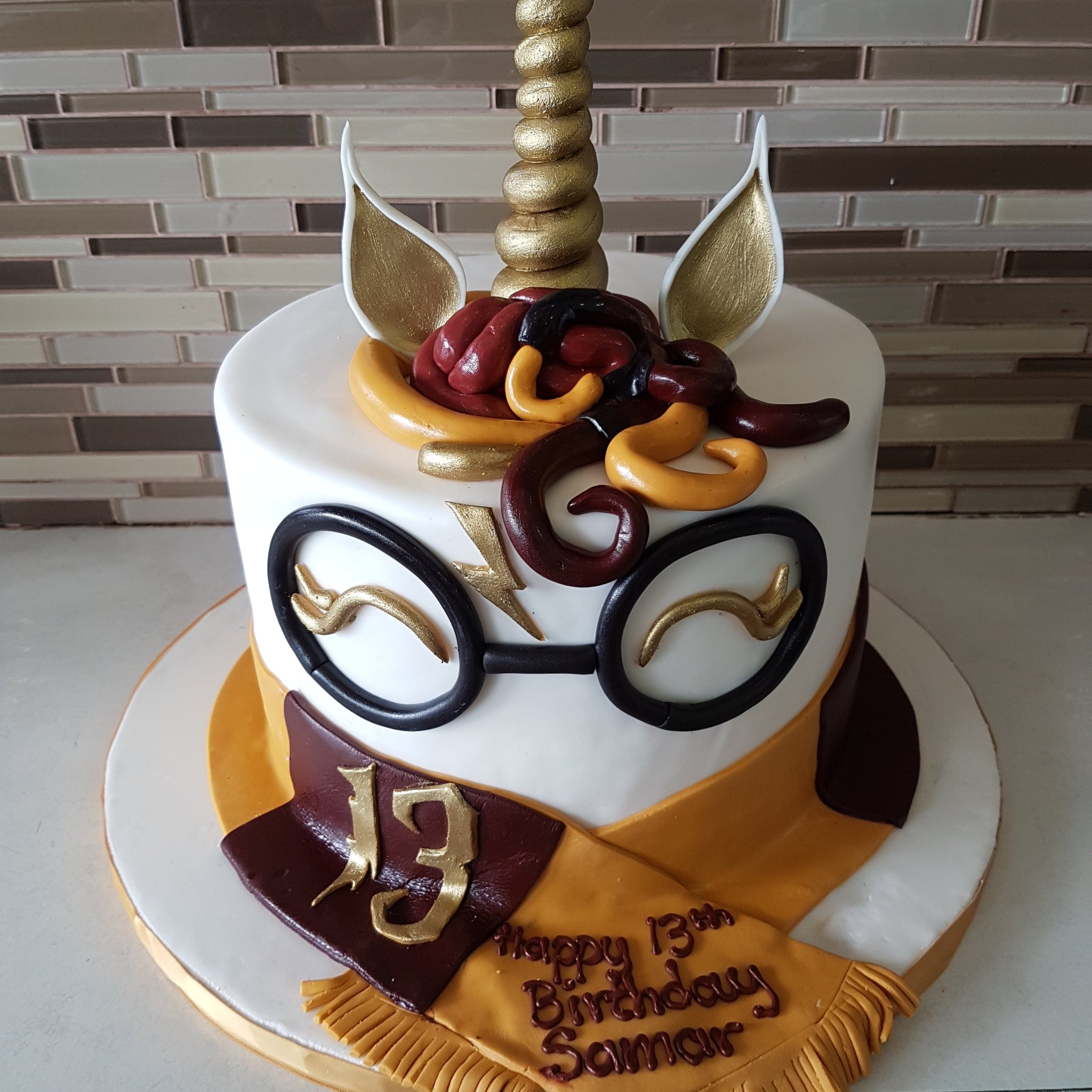 Harry Potter Unicorn Fondant Cake