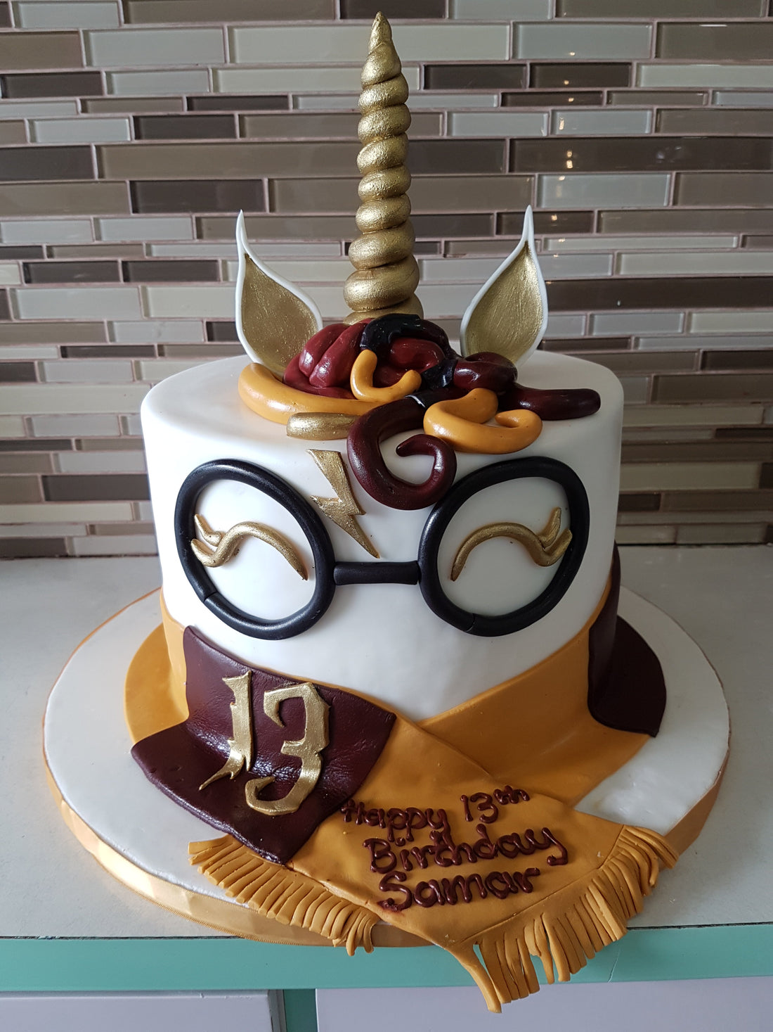 Harry Potter Unicorn Fondant Cake