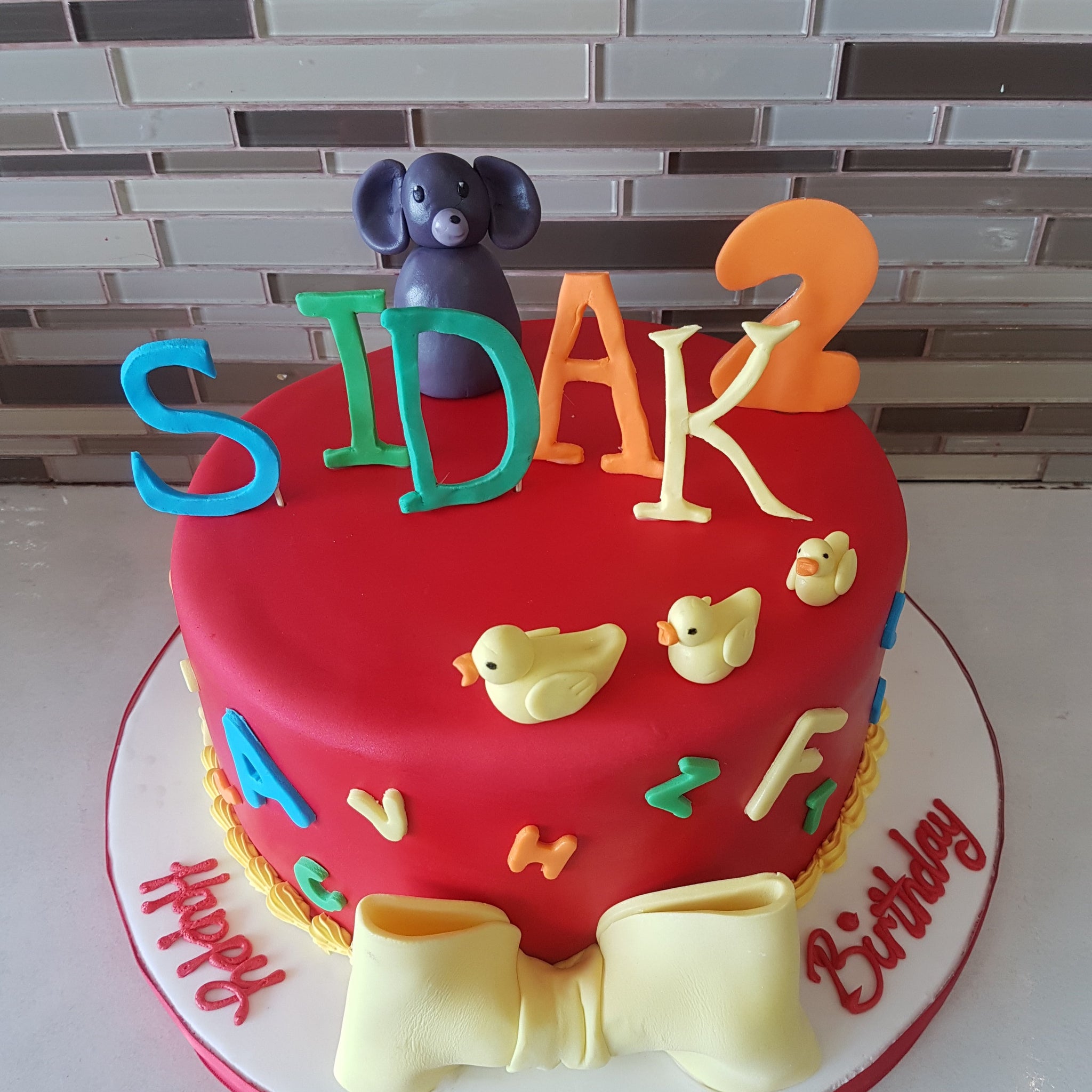 Sidak Elephant Fondant Cake