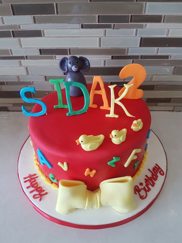 Sidak Elephant Fondant Cake