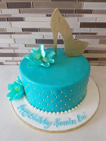 Teal Shoe Fondant Cake