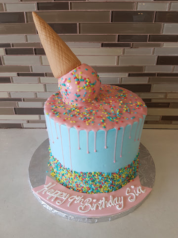 ICE-CREAM CONE DRIZZLE BIRTHDAY CAKE