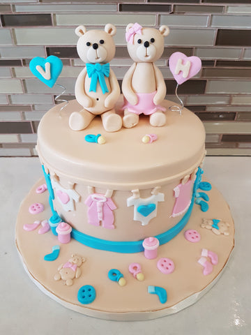 Bear Baby Shower Fondant Cake