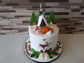 Fox Forest Birthday Cake