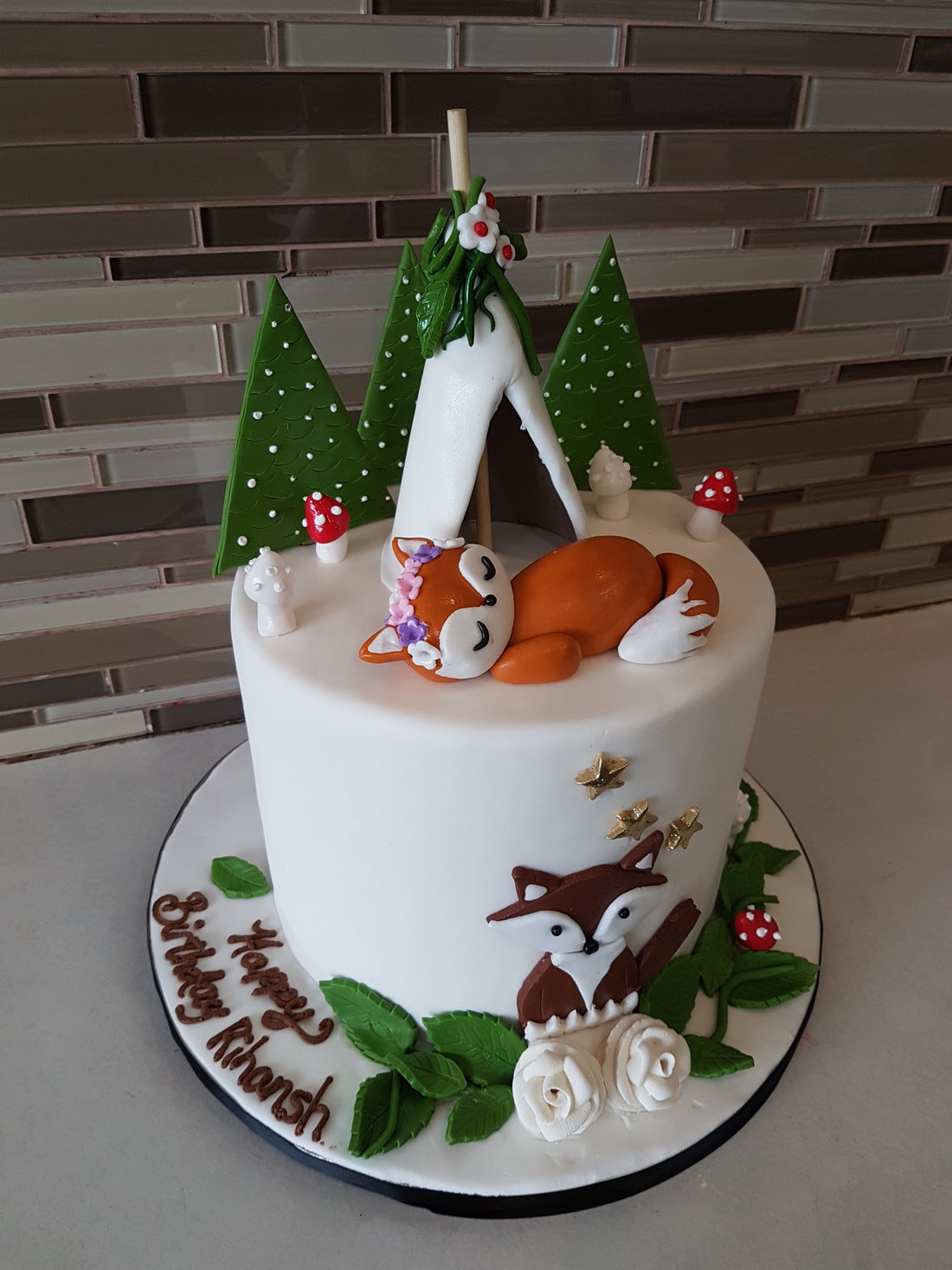 Fox Forest Birthday Cake