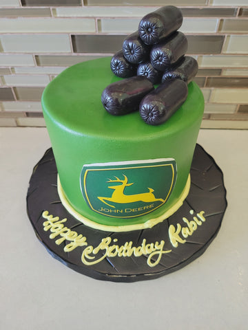 JOHN DEERE FONDANT BIRTHDAY CAKE