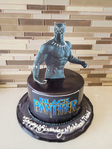 BLACK PANTHER FONDANT CAKE