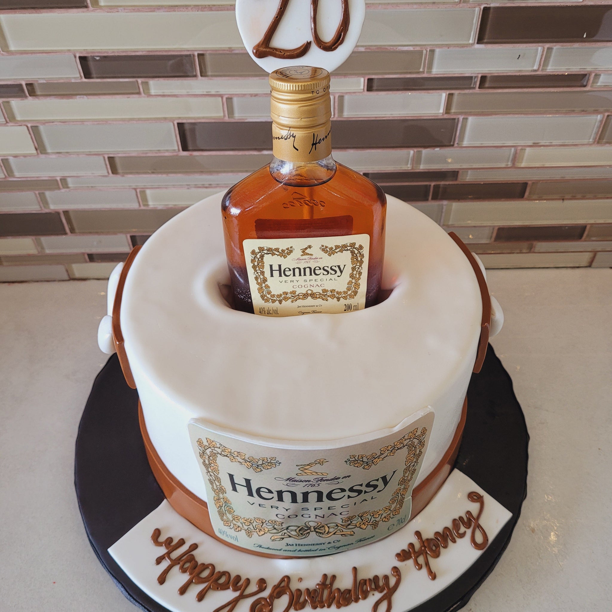 HENNESSY BOTTLE FONDANT CAKE