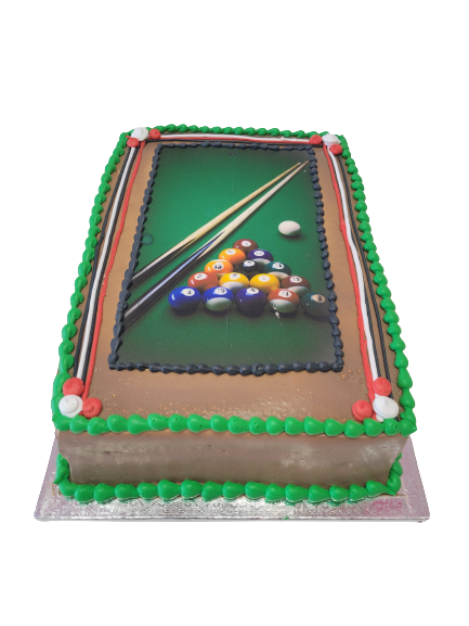 POOL TABLE PHOTO CAKE