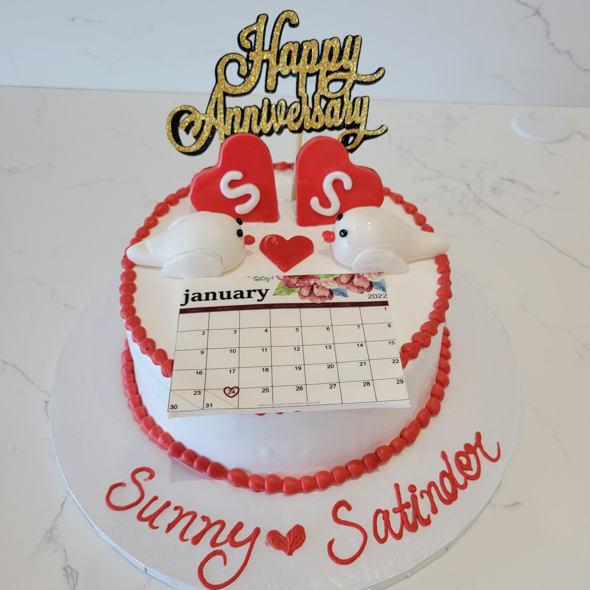 COUPLE ANNIVERSARY CREAM CAKE