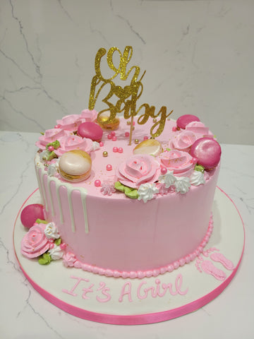 BABY GIRL CREAM CAKE