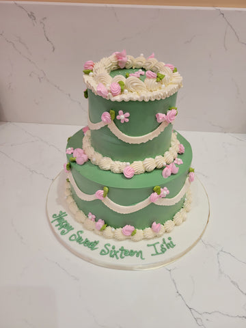 ISHI'S SWEET SIXTEEN CREAM TIERED CAKE